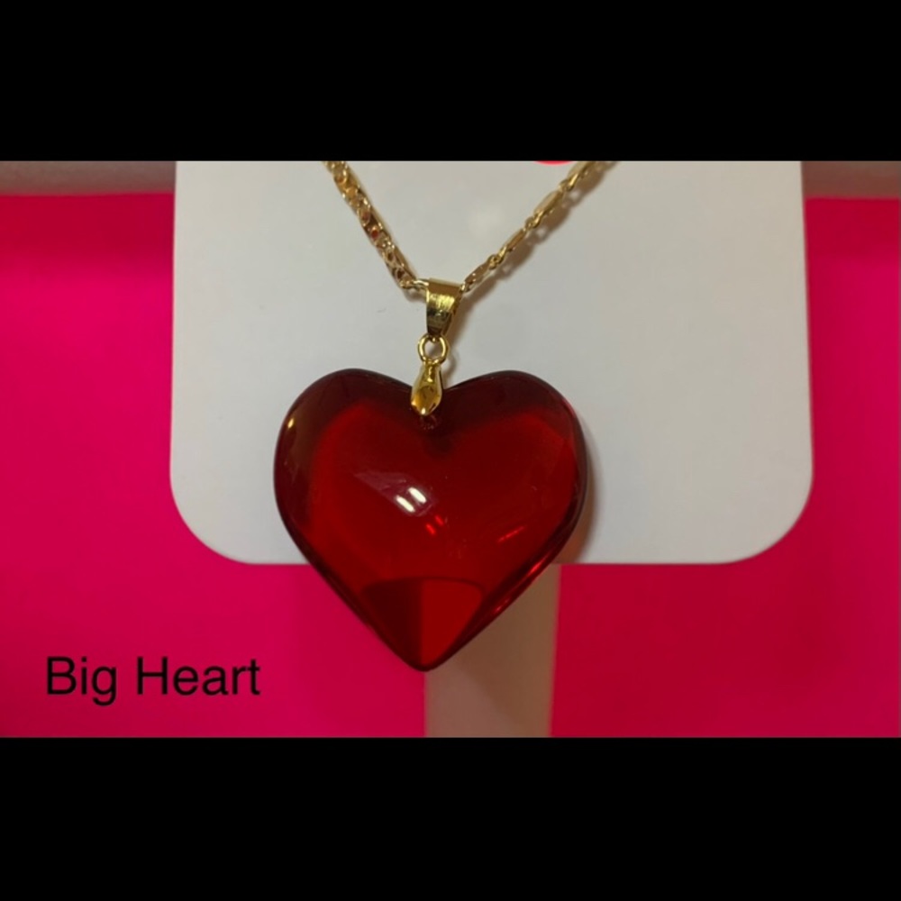 Red glass chain heart